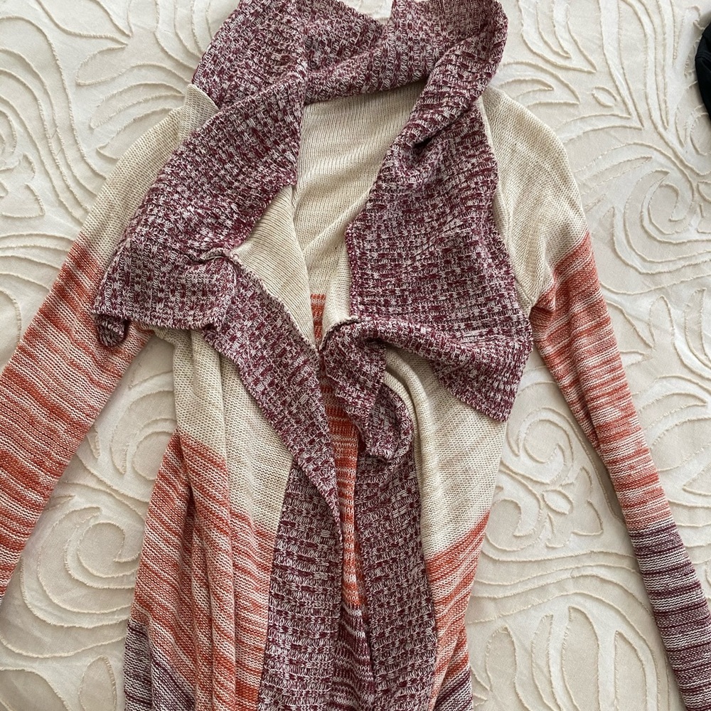 Cardigan - Beige, Red, Orange